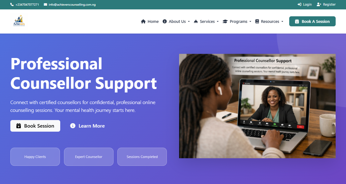 Achievers - Professional Counsellor Support